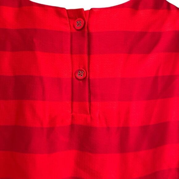 Banana Republic red and burgundy striped satin blouse - Picture 2 of 8